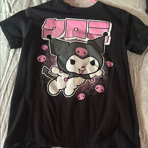 Kuromi Black and Pink Cat T-Shirt
